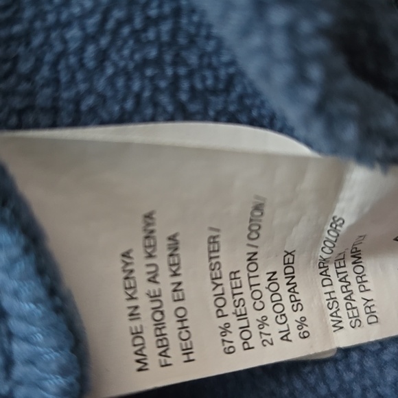 Van Heusen Men's Quarter Zip Ocean Blue Pullover XL - Picture 7 of 7